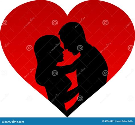 Silhouette Of Couple In Love Stock Vector Illustration Of Marriage