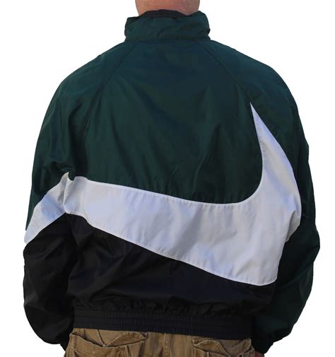 Vintage Nike Big Swoosh Green Black Windbreaker Size M — Roots