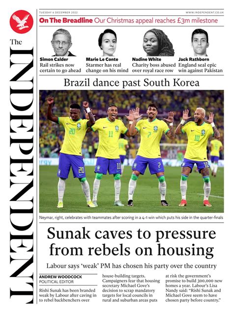 Independent Front Page Th Of December Tomorrow S Papers Today