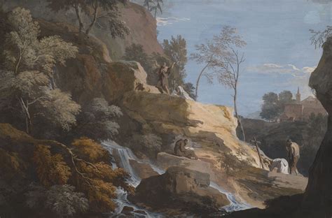 Marco Ricci Belluno 1676 Venice 1730 A Mountainside With Hermits