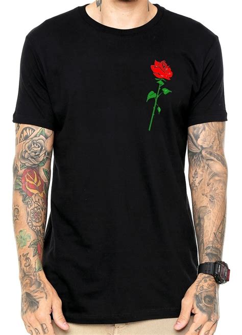 Camisa Camiseta Masculina Flor Rosa Tumblr Top Swag Gang R 3900 Em