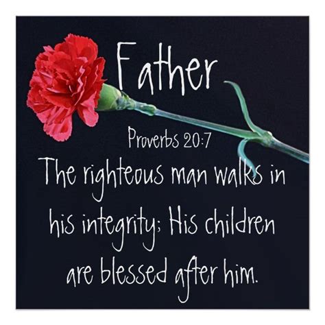 The Righteous Man Bible Verse For Father S Day Poster Fathers Day Verses Fathers