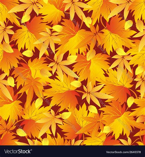 Seamless Pattern Texture With Autumn Leaf Vector Image
