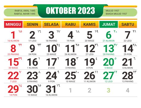 Kalender Jawa Bulan 2023 Beserta Pasaran Dan Hari Libur