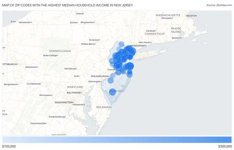 Highest Median Household Income In New Jersey By Zip Code Zip Atlas