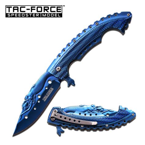Tac Force Blue Iridescent Mermaid Spring Assisted Folding