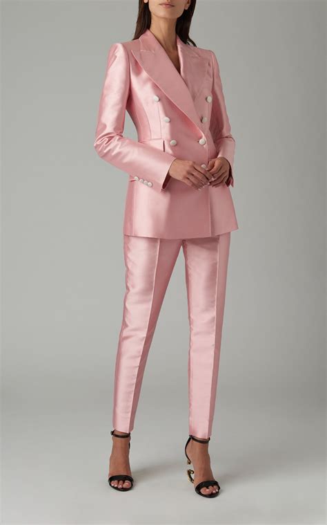 Dolce And Gabbana Silk Satin Pants Woman Suit Fashion Suit Fashion