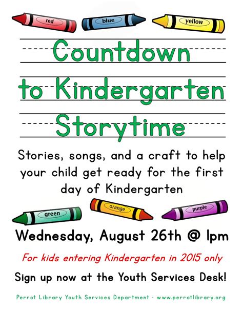 The Perrot Memorial Library Blog Countdown To Kindergarten Storytime