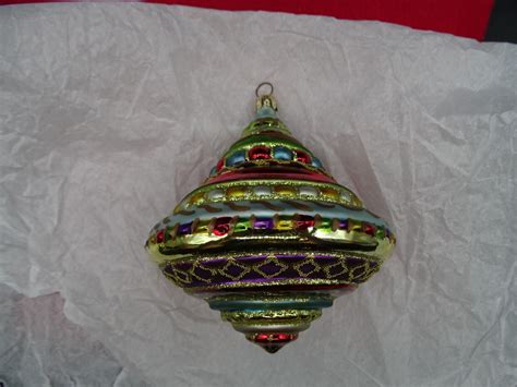 Vintage Christopher Radko Blown Glass Spinner Ornament Ebay