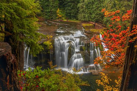 Lower Lewis Falls Autumn Frame Ford Pinchot National Fo Flickr