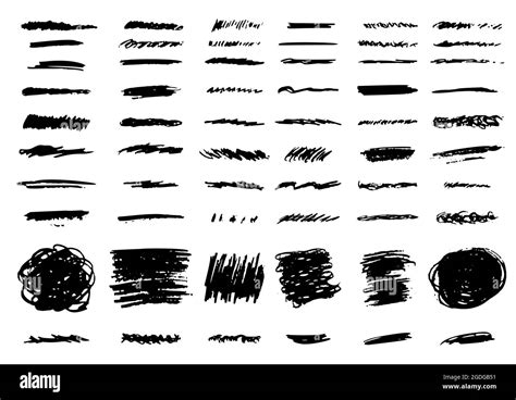Grunge Brushes Vector Hand Drawn Set Stock Vector Image And Art Alamy