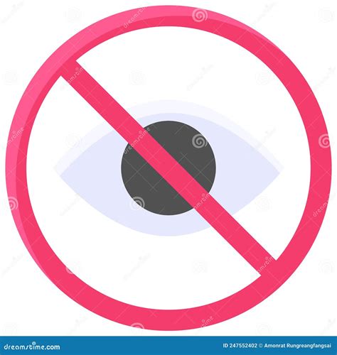 No Looking Icon Prohibition Sign Vector Illustration Stock Vector