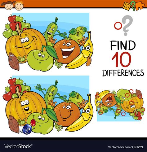 Finding Differences Game Cartoon Vector Image On Vectorstock Artofit