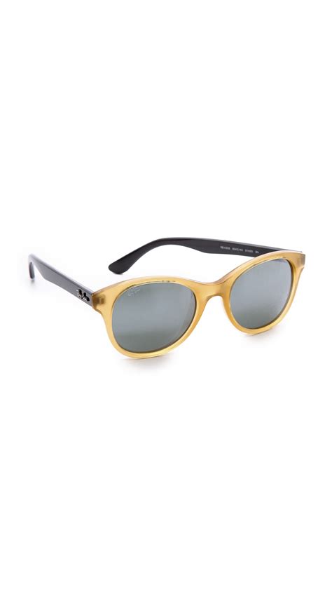 Lyst Ray Ban Highstreet Sunglasses Opaline Yellowgreen Mirror In Yellow
