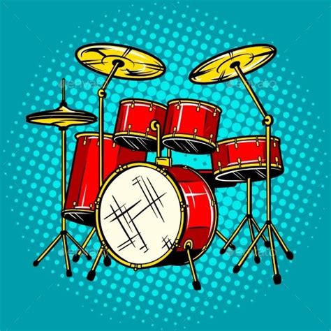 Drum Set Musical Instrument Vector Illustration Drums Art Musical