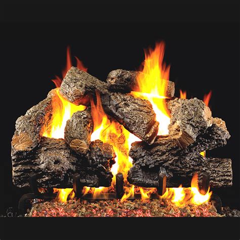 36 Charred Royal English Oak Vented Log Set G4 Ember Burner