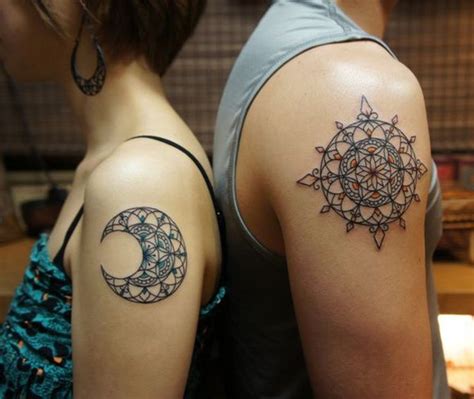 Sun and moon tattoos symbolize the union of opposites. 65 Amazing Sun and Moon Tattoo Designs for the Couples ...