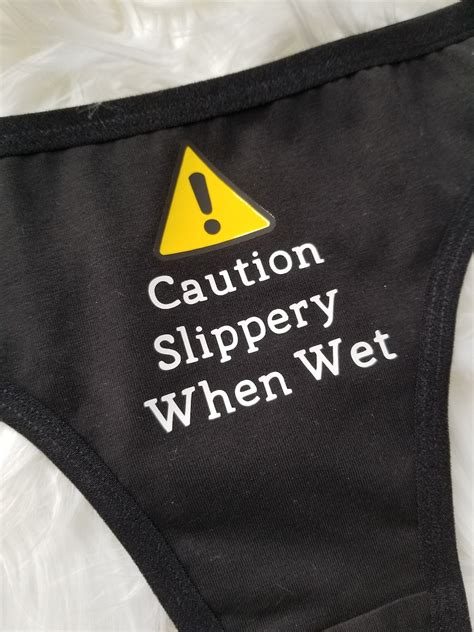 Caution Slippery When Wet Panties Funny Underwear Etsy