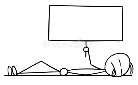Cartoon Of A Dead Man With A Sign Stock Vector