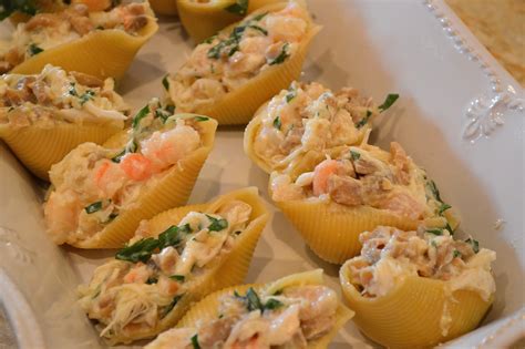 Crab And Shrimp Stuffed Shells In A Sherry Cream Sauce Savory Experiments