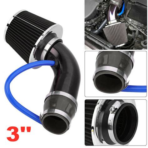 3 Car Cold Air Intake Filter Induction Pipe Power Flow Hose System