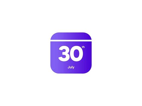 Premium Vector 30th July Calendar Date Month Icon With Gradient Color