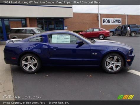 Deep Impact Blue 2014 Ford Mustang Gt Premium Coupe Charcoal Black
