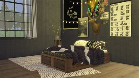 Basic Wooden Double Bed Frame At Ooh La La Sims 4 Updates