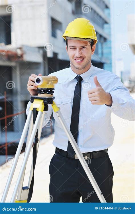 Architect On Construction Site Stock Image Image Of Corporate Male