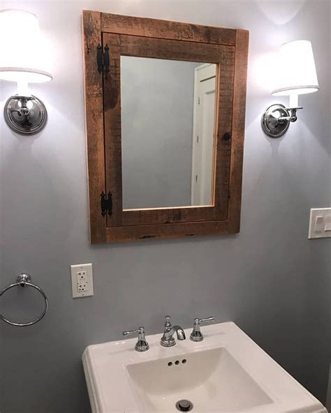 Rustic Recessed Barn Wood Medicine Cabinet With Mirror Made From 1800 S