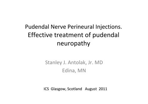 Pdf Pudendal Nerve Perineural Injections Perineology · Three