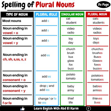 My father has caught it. Spelling of Plural Nouns | Vocabulary Home
