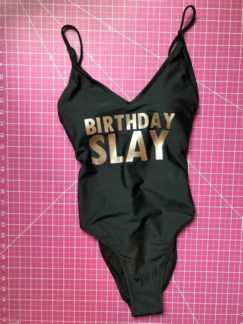 Birthday Swimsuit Birthday Bathing Suit Birthday Slay Etsy Canada