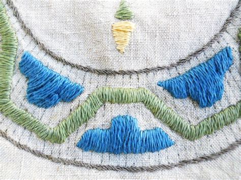 Antique Vintage 1910 Arts And Crafts Embroidered Linen Flapper Etsy