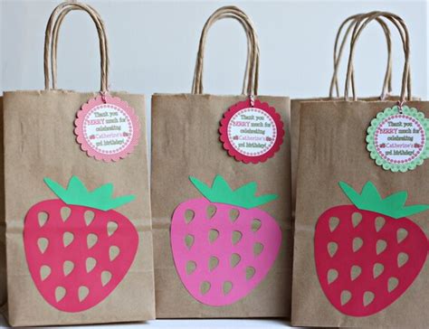 Strawberry Shortcake Party Birthday Goody Bags Strawberry Party T Bags Strawberry