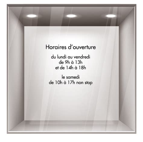 sticker personnalisable horaires d'ouverture