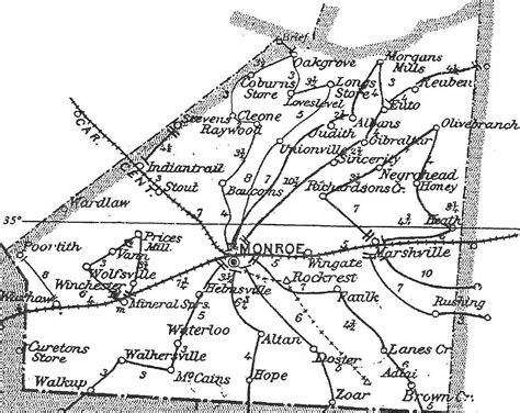 Union County Nc Po Map Circa 1901