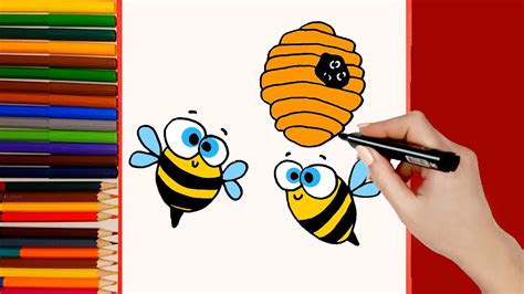 Cómo Dibujar Abejas Y Una Colmena Fácil How To Draw Bees And A Hive Easy