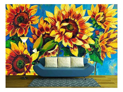 Wall26 Original Oil Painting Of Sunflowers On Canvas