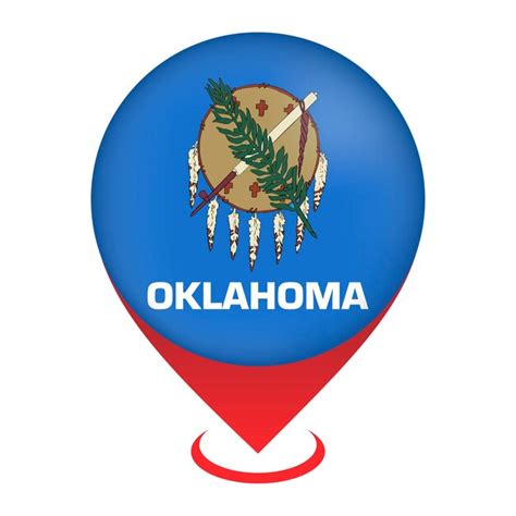 Premium Vector Map Pointer With Flag Oklahoma State Vector Illustration