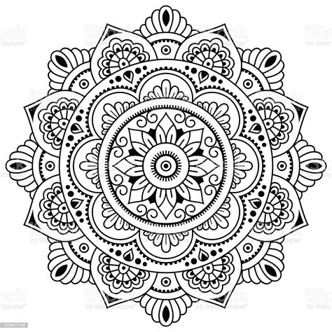 Download Vector Henna Tatoo Mandala Mehndi Style Coloring Page ...