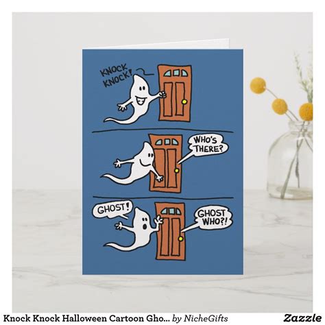 Both children and adults can equally enjoy such silly halloween kids' jokes and have a heart laugh at these hilarious knock knock jokes. Knock Knock Halloween Cartoon Ghost Kids Greeting Card ...