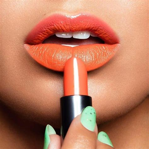 The Best Makeup For Olive Skin Tones By Loréal Orange Lipstick Orange Lips