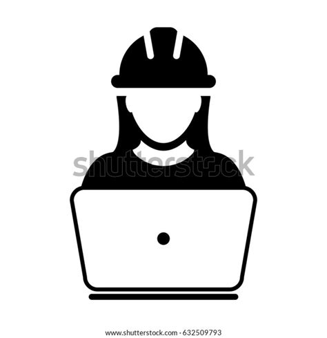 Woman Construction Worker Icon Vector Person Image Vectorielle De
