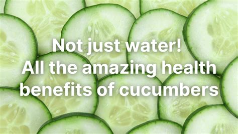 Not Just Water All The Amazing Health Benefits Of Cucumbers