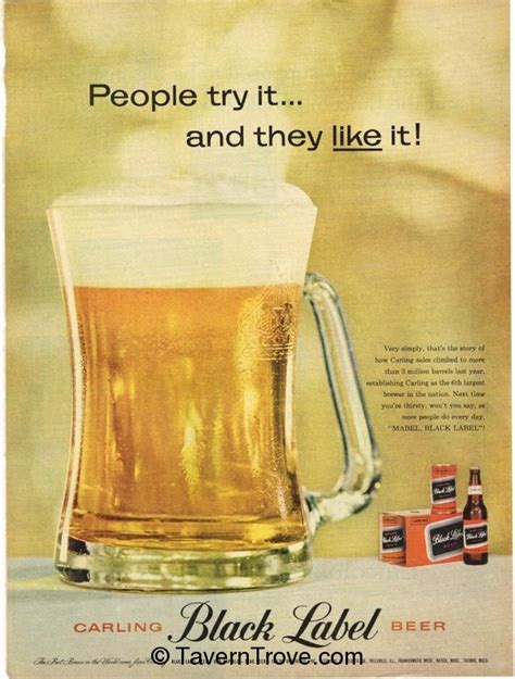 Item 74142 1959 Carling Black Label Beer Paper Ad