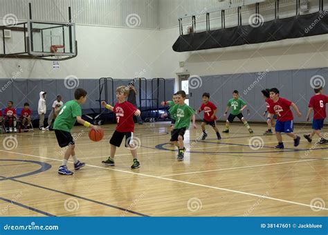 Kids Playing Basketball Match Editorial Photo Image 38147601