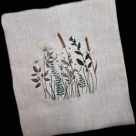 Botanical Grass Garden Embroidery Design A Serene Oasis Of Natural
