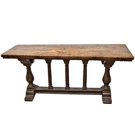 Heavy duty steel table legs (set of 2 legs, 28 = 71 cm), bench legs, iron desk legs. Italian Antique Baroque Style Console Trestle Table at 1stdibs