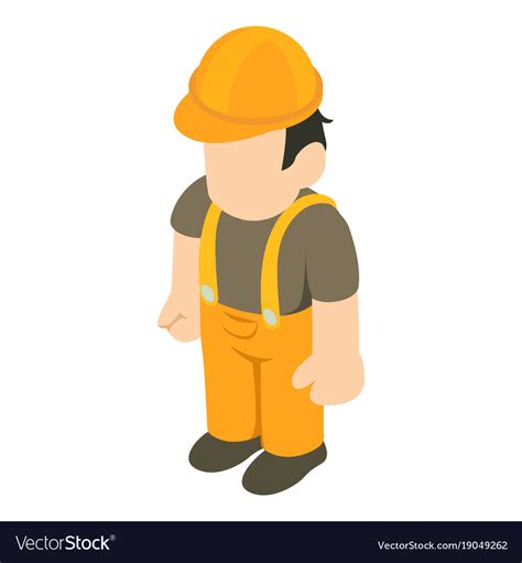 Builder Person Icon Isometric 3d Style Royalty Free Vector